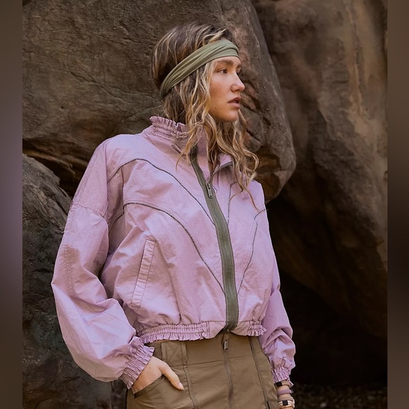 Free People Jackets & Blazers - Free People NWOT Starting Lineup Windbreaker // Lilac Combo // Size SMALL
